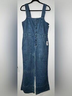 aerie | Blue Denim Button-Front Women's Overalls | Size M